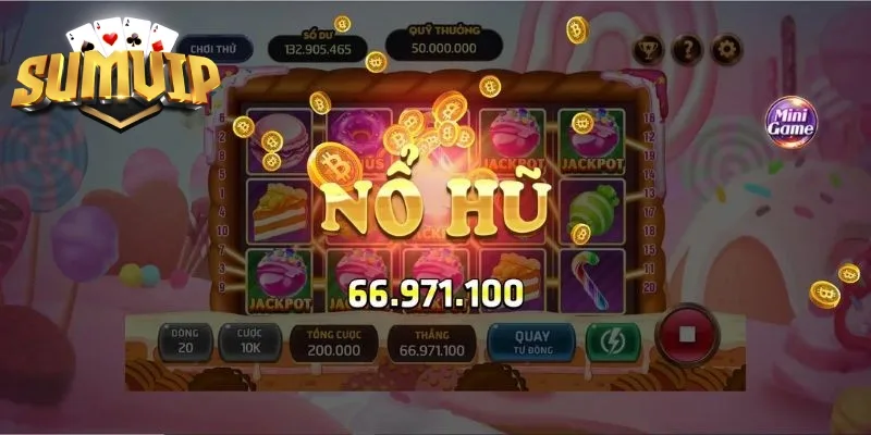 Chọn game slots SUMVIP, đặt cược và nhấn quay Chọn game slots SUMVIP, đặt cược và nhấn quay